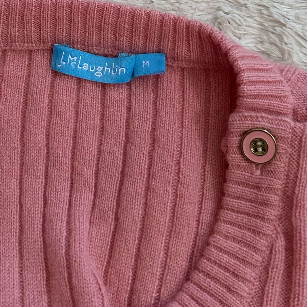 J. Mclaughlin Ribbed Button Shoulder Cashmere Swe… - image 7